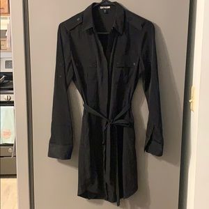 Express black button down dress